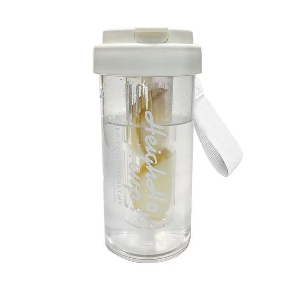 Large Capacity Juice Flower Tea Cup High Temperature Resistant Tea Compartment Separation Water Cup 600ml Straw Mug Home Outdoor белый