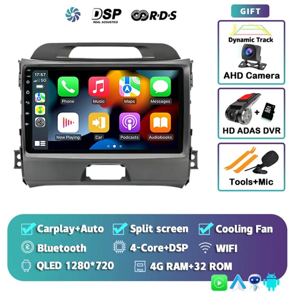 Android 14 Carplay Auto For Kia Sportage 3 2010 2011 2012 2013 3014 - 2016 Car Radio Multimedia GPS Player Stereo Video WiFi+4G