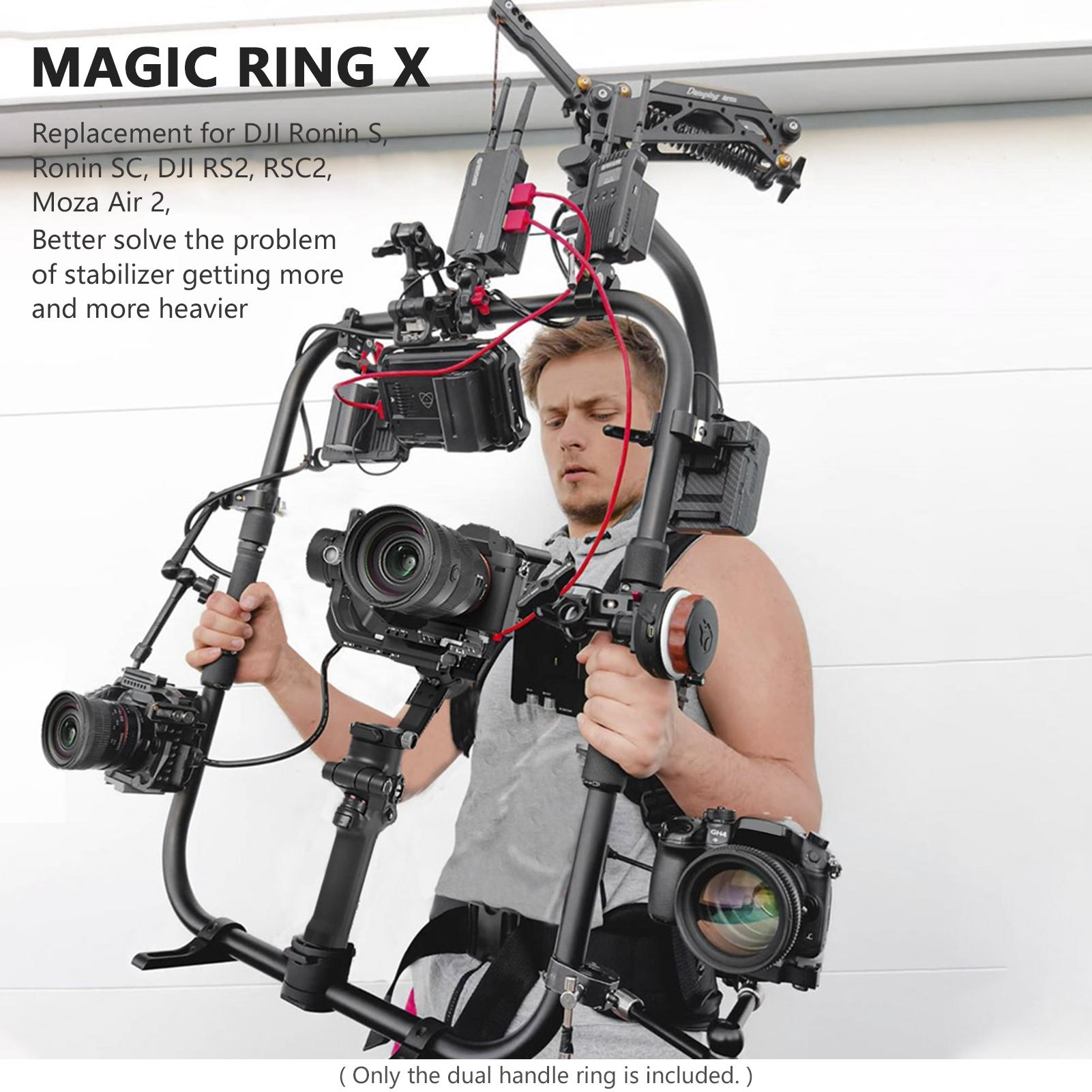 

DF DIGITALFOTO MAGIC RING X Professional Dual Handle Grip Ring Handheld Stabilizer Photography Accessory Load Bearing чёрный