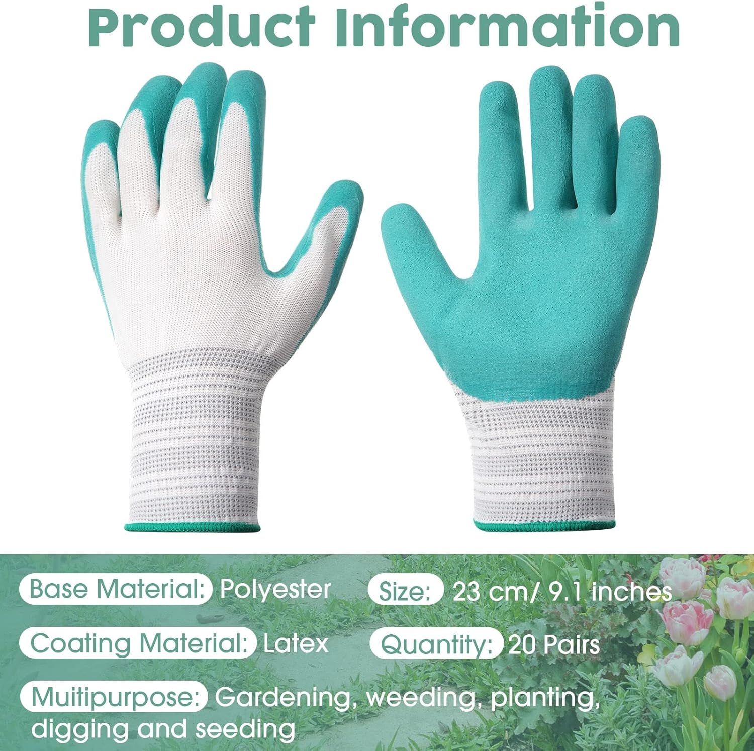 Garden Gloves for Women Ladies  Gardening Gloves Bulk Breathable Rubber Coated Protective Work Tools Universal One Size United States