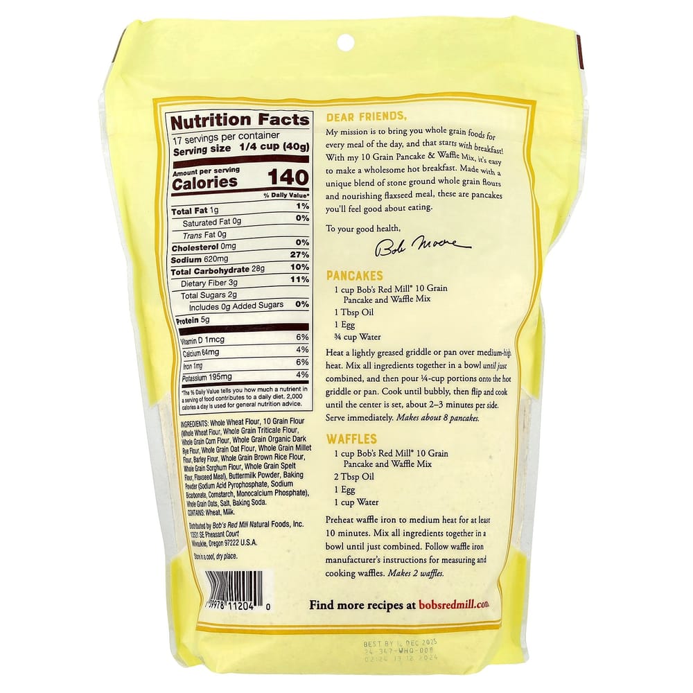 Bob's Red Mill 10 Grain Pancake & Waffle Mix 680g (24oz)