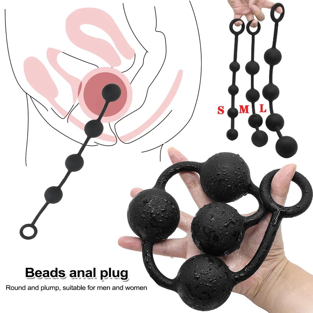 Langer Silikon Analplug Analkugeln Perlen Kugel G-Punkt Stimulierend Anus Masturbator Erotisch Fesselspiele Sexspielzeug für Männer Frauen