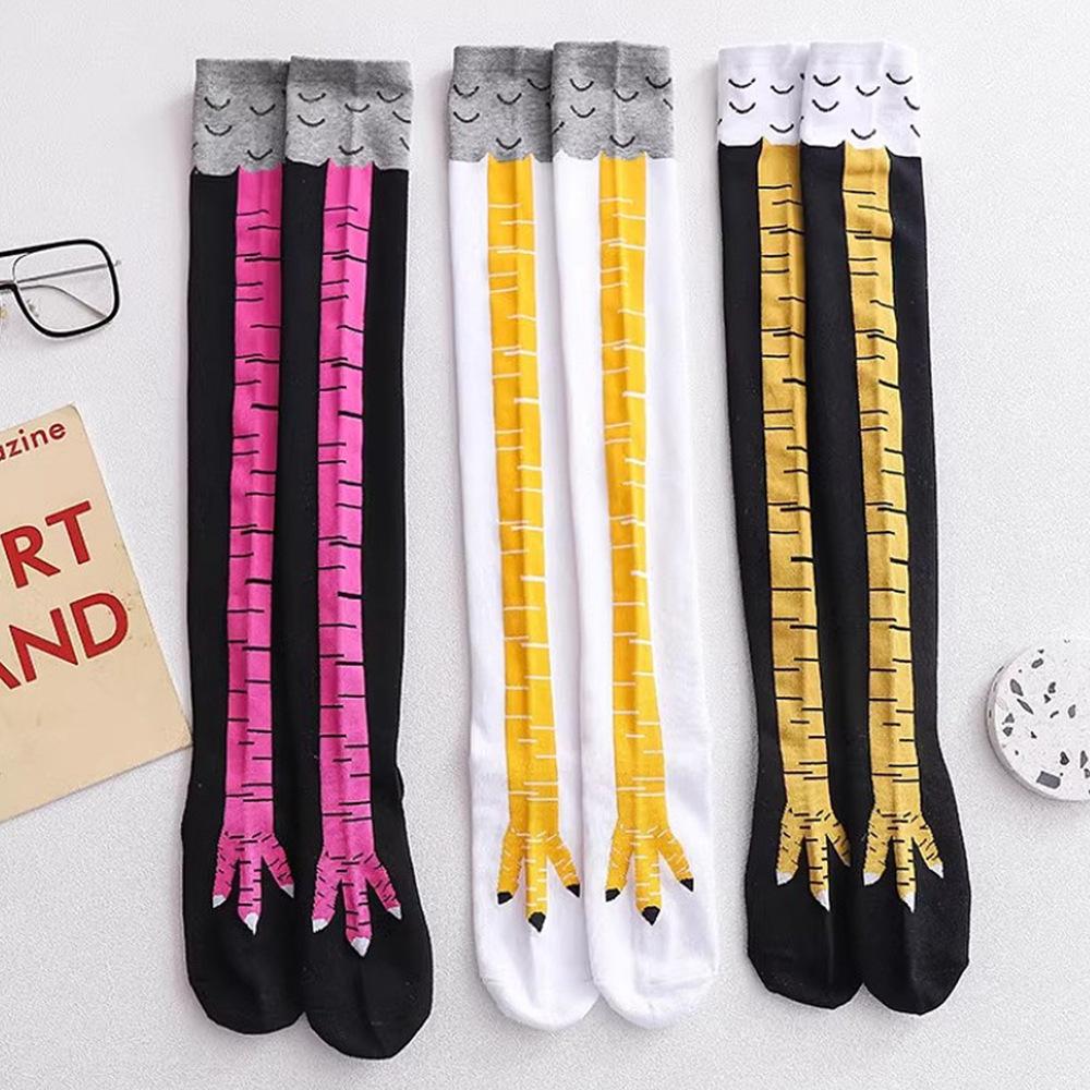 Funny Over-knee Socks Trendy Chicken Feet Socks for Women Fitness Sports Casual Socks