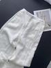 Elegant Summer 2025 White High-Waisted Linen Wide-Leg Pants for Women