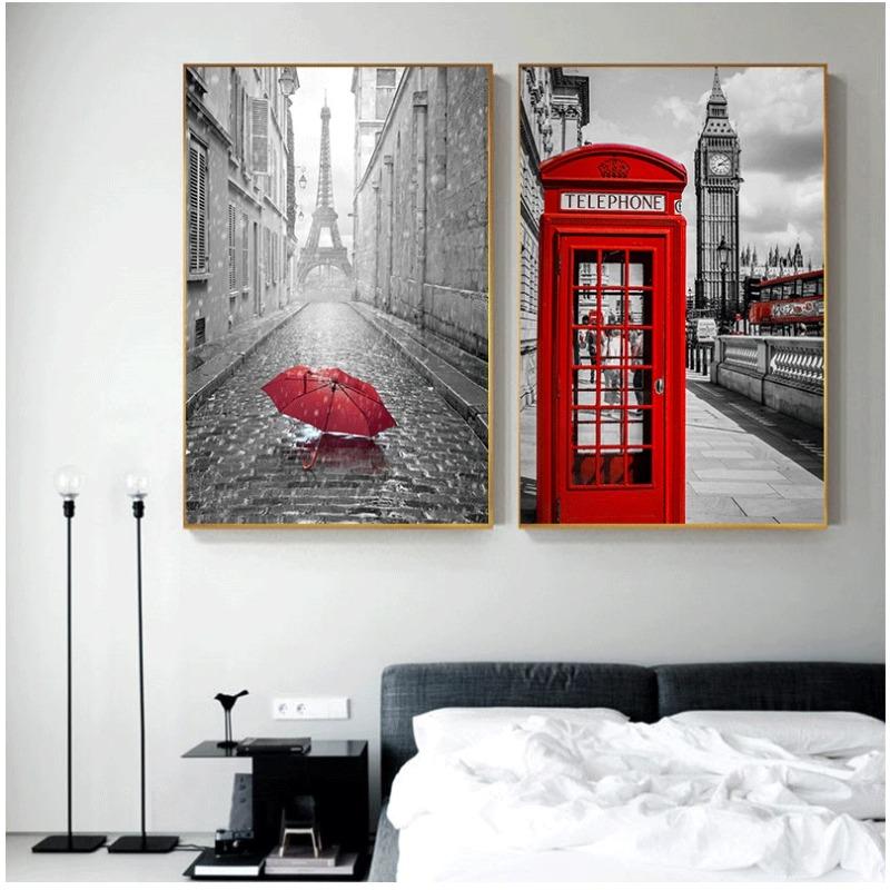 Nordic S And Prints Paintings For Living Room Wall Art Decorative Pictures Canvas Print City London Paris Landscape