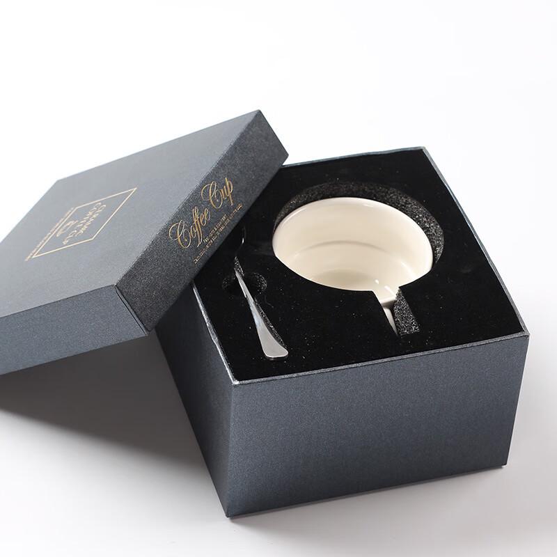 Ceramic Coffee Mug & Saucer Set Mug, Saucer, Spoon & Gift Box