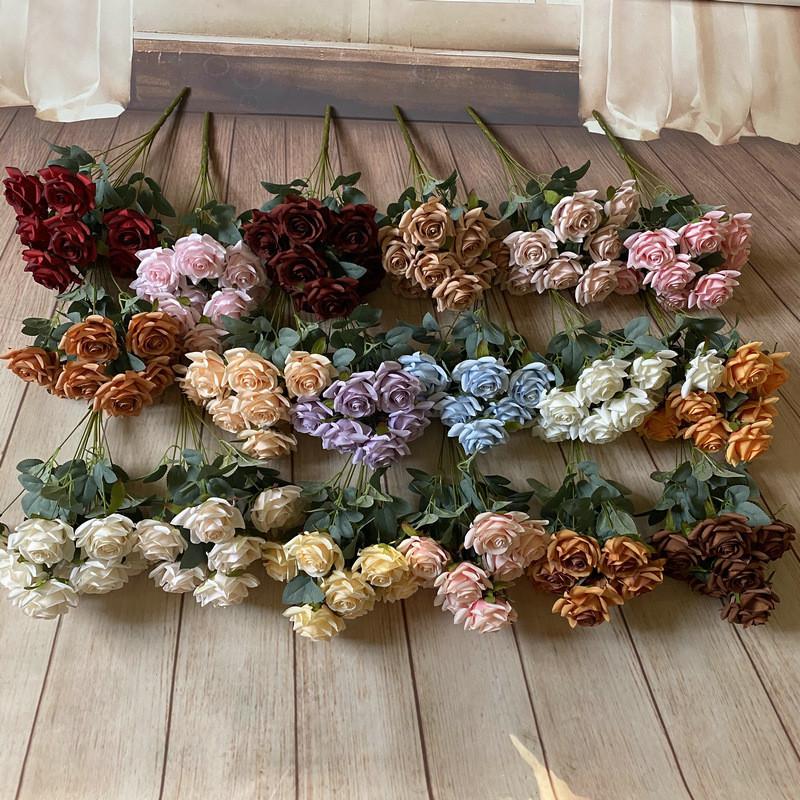 Bouquet Artificial Rose For Photography Prop And Home Wedding Gift Decoration