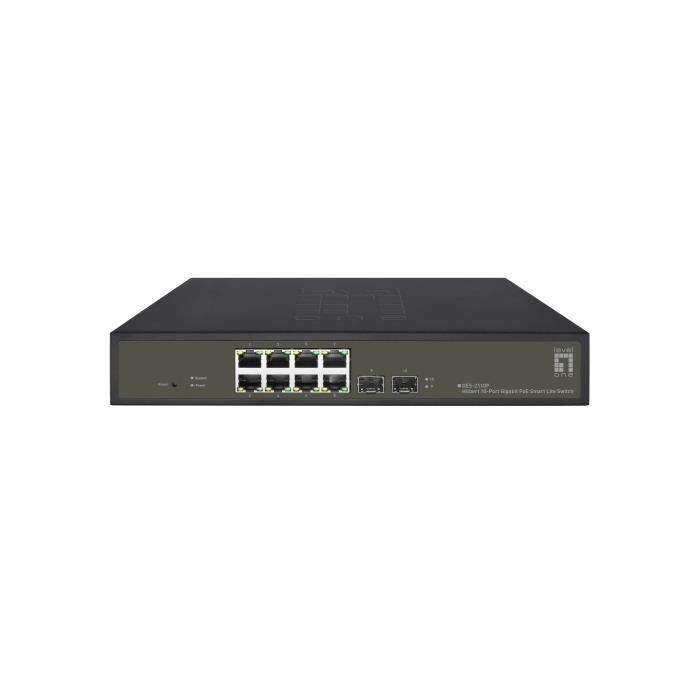 Commutateur Réseau Géré - LEVELONE - GES-2110P - 8 Ports RJ-45 - PoE - QoS