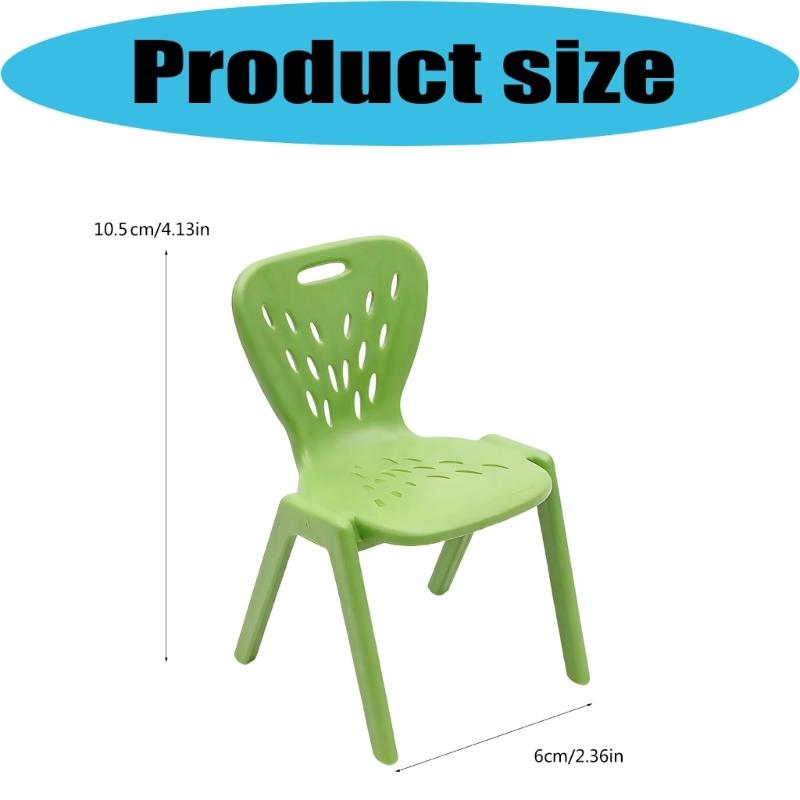 Colorful Doll Furniture Small Chair Model Figurine With Hole Design For Doll House Accessories And Kids Pretend Play Game