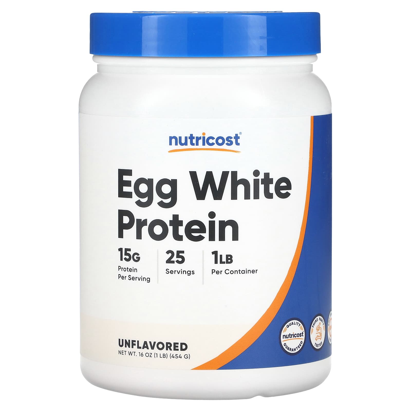 

Nutricost, Egg White Protein, Unflavored, 1 lb (454 g)