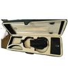 Rectangular or square violin case; a popular travel choice for violinists.