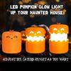 LED Halloween Pumpkin Lantern with Lanyard Collapsible Outdoor Lantern Rechargeable Pumpkin Headlamp Set for Outdoor & Indoor