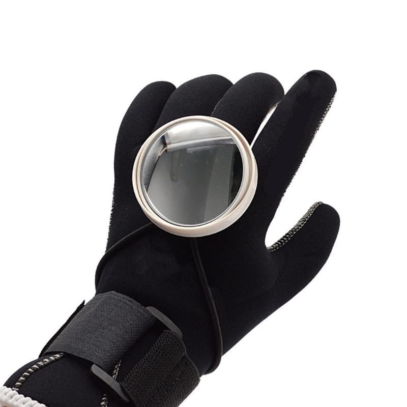 Round Diving Rearview Mirror with Elastic Rope Adjustable Scubas Diving Rearview Mirror for Scubas & Snorkeling