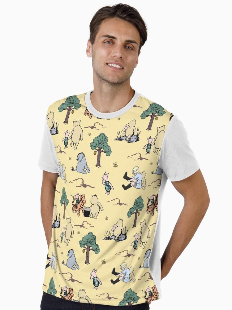 Winnie the Pooh Classic Pooh and Friends Storybook Sketches Soft Yellow Graphic T-Shirt