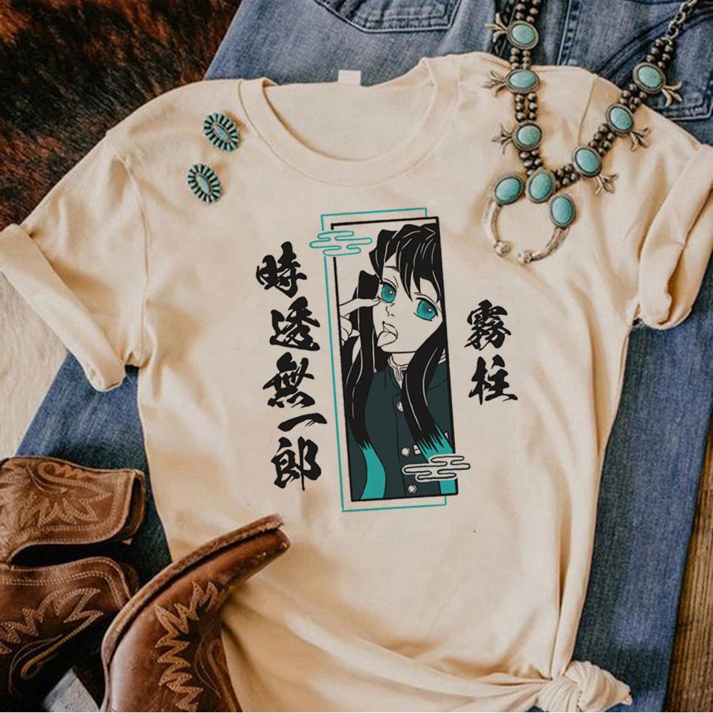 Muichiro Tokito women korean clothes harajuku  graphic aesthetic Comfortable anime shirt Retro women Vintage Breathable Pastel