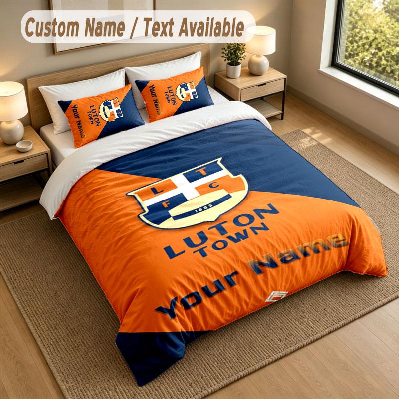 Bettwäsche-Set 1 Bettbezug 2 Kissenbezüge Luton Town Druck Weiche Bettwäsche Schlafzimmerdekoration