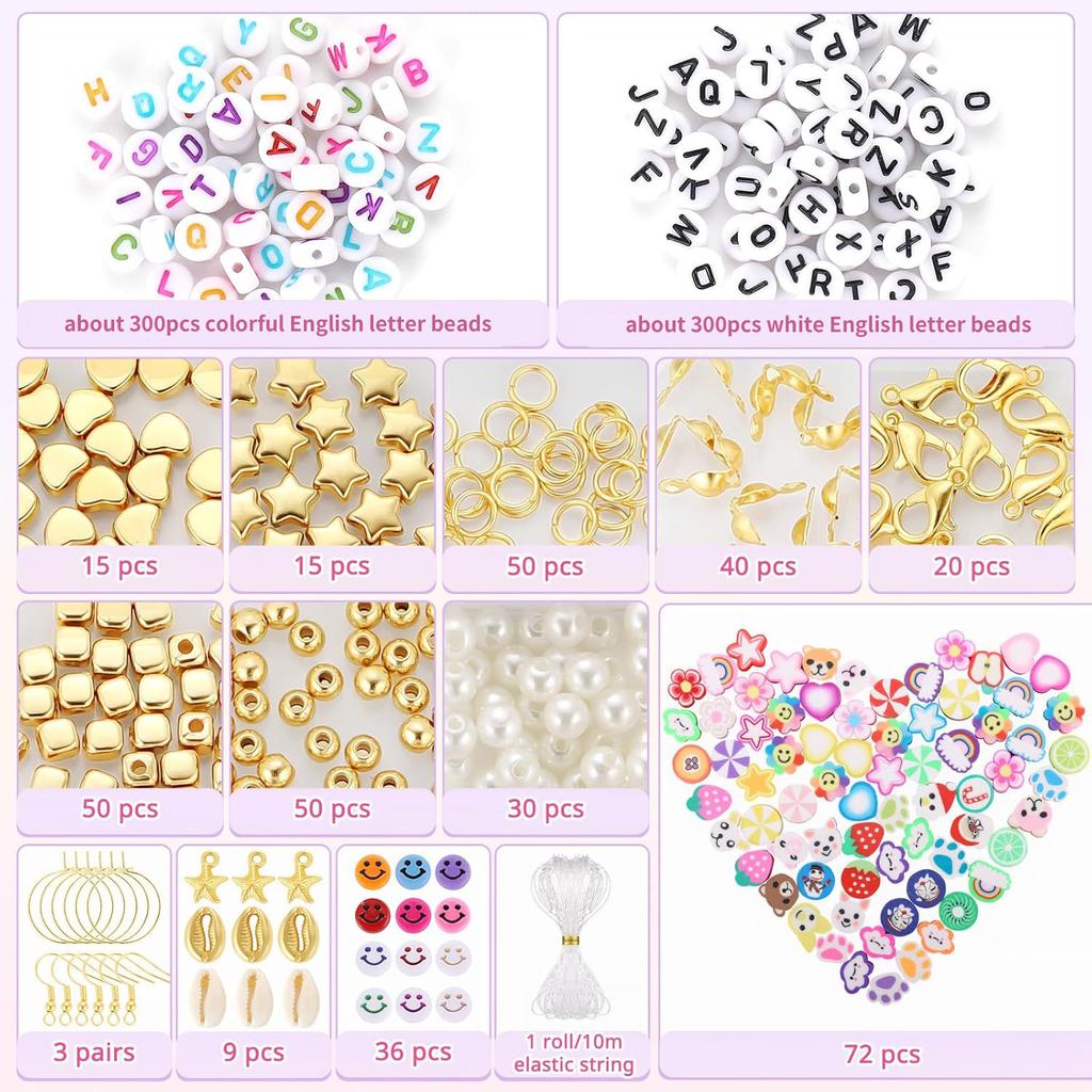 5700 Pieces Of Soft Pottery Clay Beads Diy Set, For Friendship Bracelet Necklace Making Accessories