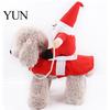 Funny Dog Outfit Santa Rider Costume, Christmas Outfit, Adjustable Closure, Festival Pet Soft Cotton Costume Apparel for Small To Medium Dogs, Holiday