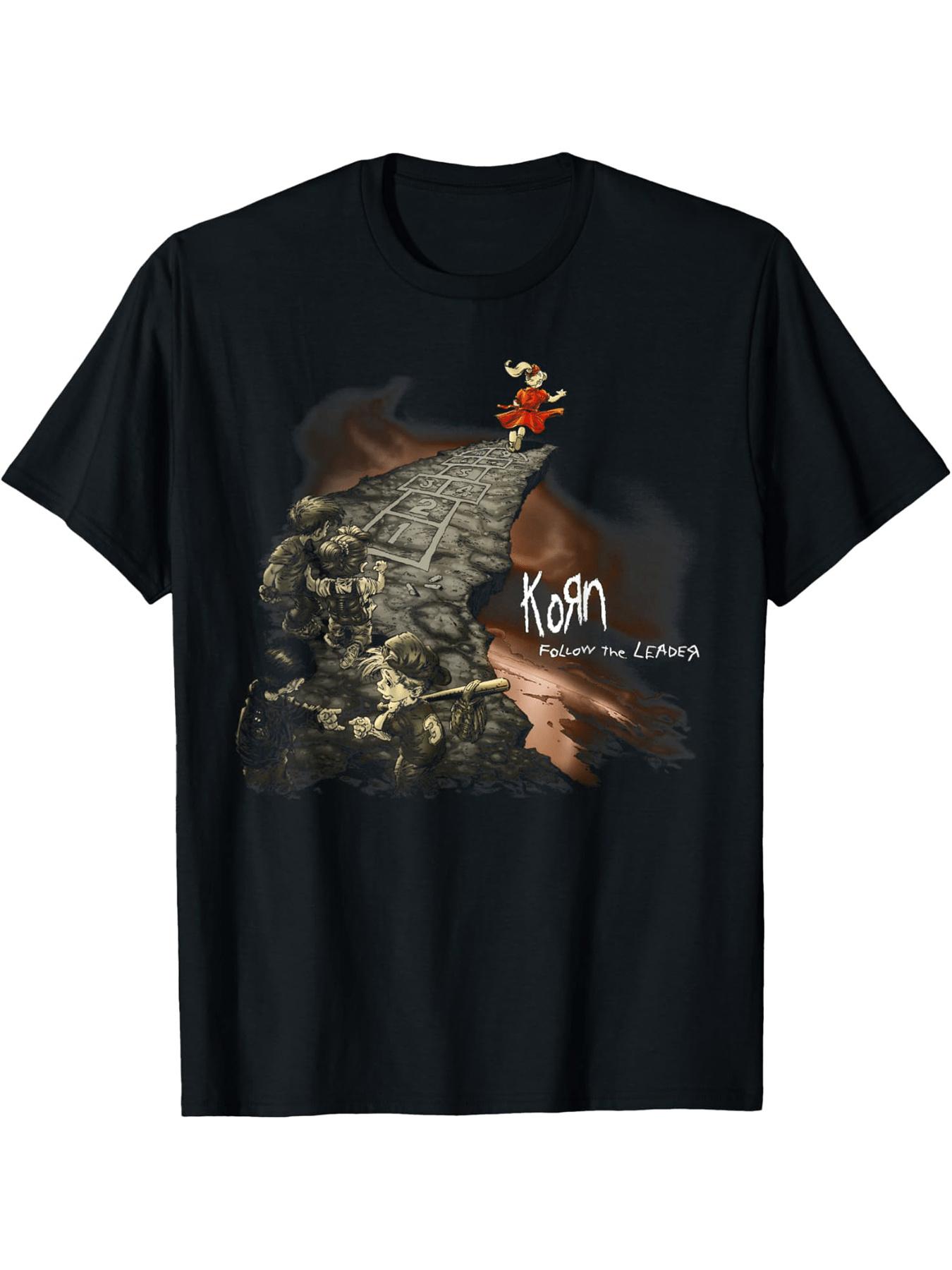Korn Black Cliff Graphic T-shirt - Soft Breathable Cotton Short Sleeve Tee with Follow the Leaders Design S разноцветный