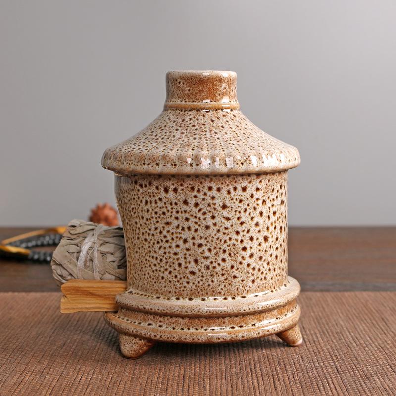 Incense Burner Palo Santo sage Burner for Cones Chiminea Handmade Ceramic Boho Home Decor Gifts Housewarming Minimalist Decor