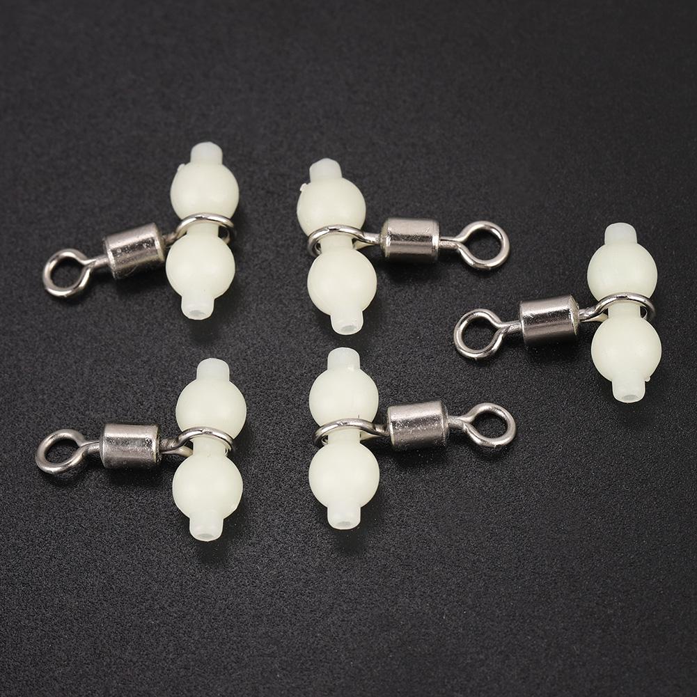 5 Pcs Luminous Fishing Rolling Swivels Connector Sea Fishing Tackle (S)