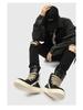 2024 Autumn/Winter Men's Trendy Genuine Leather High-Top Black & White Thick-Soled Boots