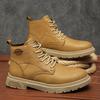 Hot-selling Men Leather Ankle Boots Four Seasons High Top Shoe Outdoor Casual Hiking Boots Retro Motocross Boots Anti-slip Botas