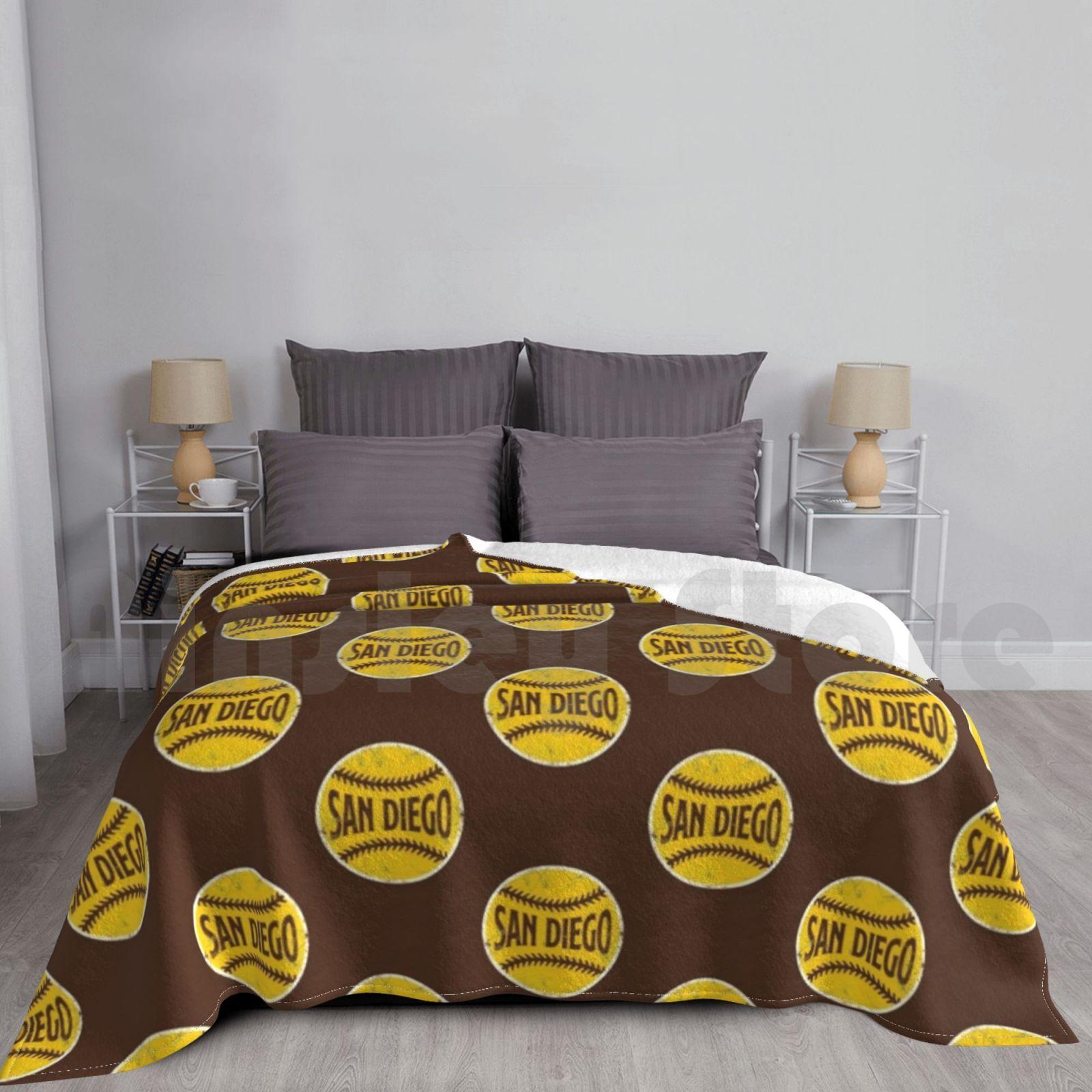 San Diego Retro Baseball-Brown Blanket Fashion Custom Padres Vintage Retro Baseball Tony Gwynn Size: 75*100cm, Weight: 230 GSM