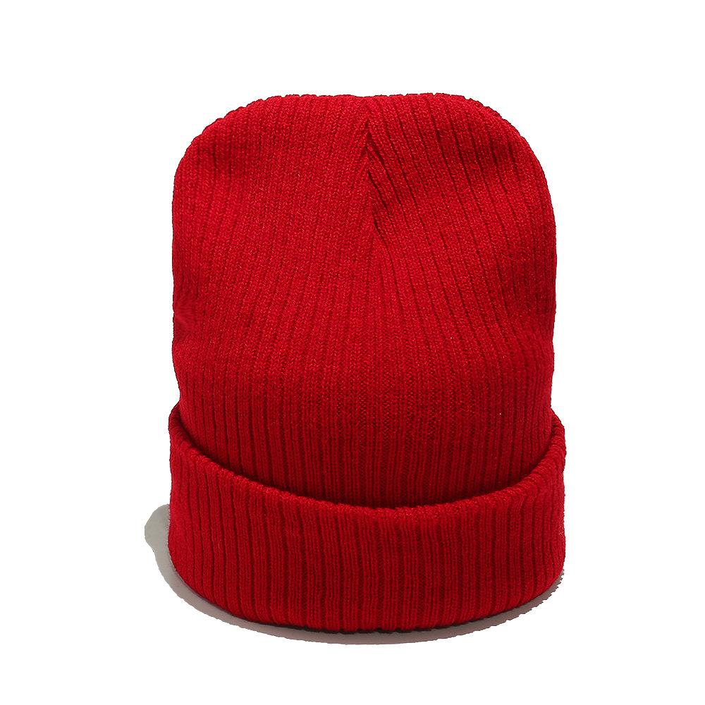 Solid color striped knitted hat women's warm hat autumn and winter outdoor bag head wool hat riding ear protector cold hat men