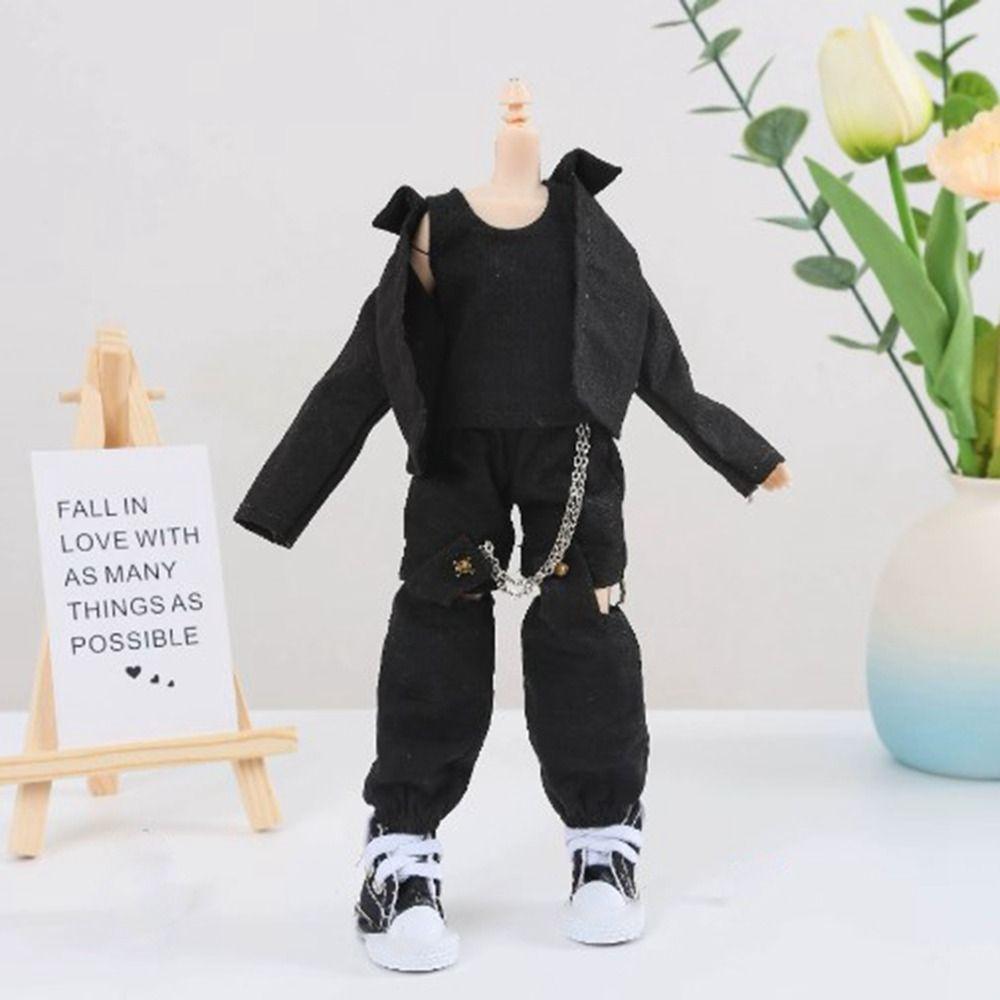 Mini Doll Trousers Clothes Princess PU Leather Jacket Coat for azone ob24 Dolls For blythe Dolls