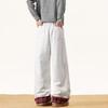 New plaid splicing sweatpants men's and women's thin wide legs loose lazy style design versatile casual trousers