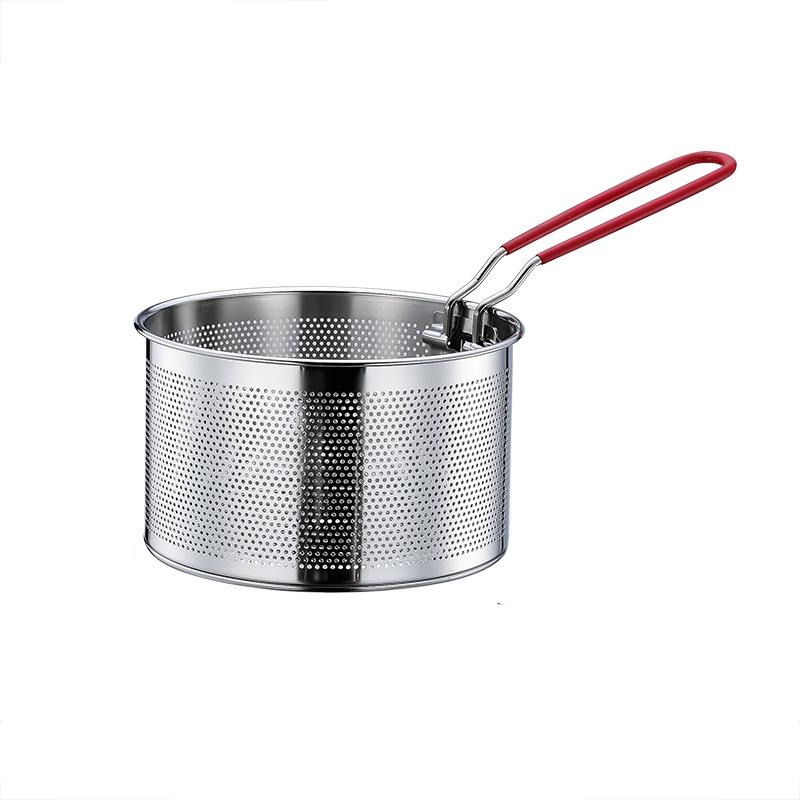 NUBECOM 304 Stainless Steel French Fries Frame Round Filter Multi-purpose Fryer Frying Basket Colander Strainer Kitchen Tools