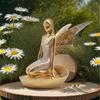European Resin Flower Fairy Statue Cute Elf Girls  Figurines Home Livingroom Table Angel Statue Ornaments Bookshelf Decoration