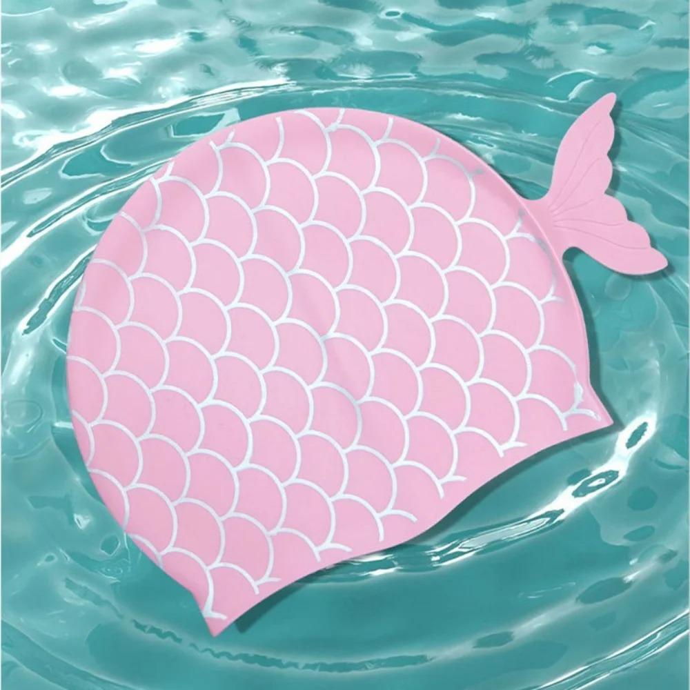 Mermaid Tail Children Swimming Cap Waterproof Swim Pool Hat Girls Swim Hat  Kids