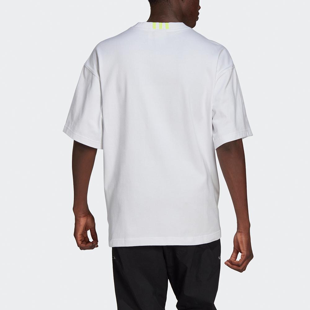Adidas Originals Trefoil Oversized Silicon Logo Crew Neck Sport Short Sleeve T-Shirt Men Tops White GN8050