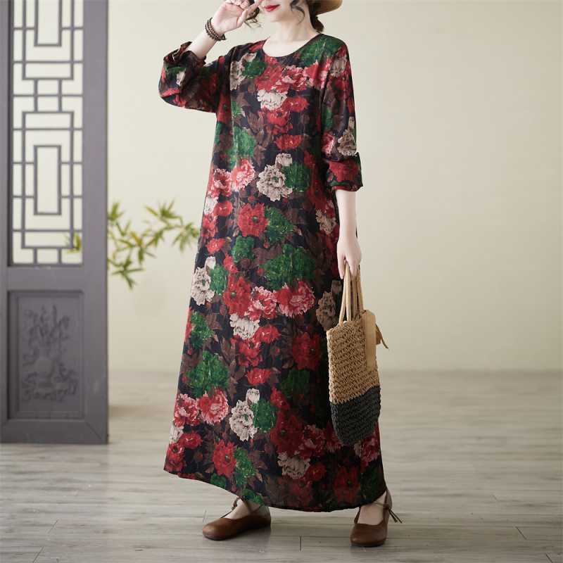 Spring Round-neck Dress
