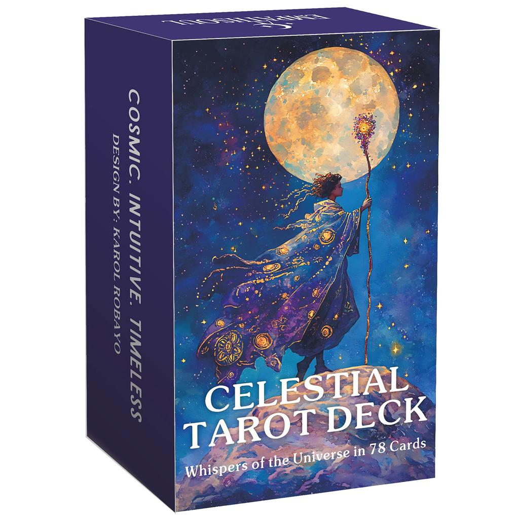 Celestial Tarot Deck, English Guidebook, Card Game, Divination and Meditation Tool, Wisdom of Traditional Tarot, 78 Cards