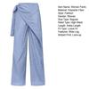 Women Pants Side Lace-up Striped Print Oversized Wide Leg Casual Trousers with Pockets Exercise Work Travel Daily Wear