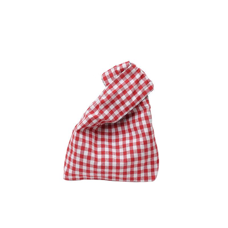 Bucket bag women's fashion plaid storage going out shoulder handbag light casual canvas women's bag