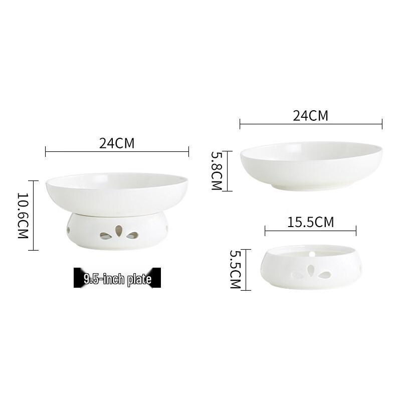 Commercial Ceramic Round Plate with Candle Warmer