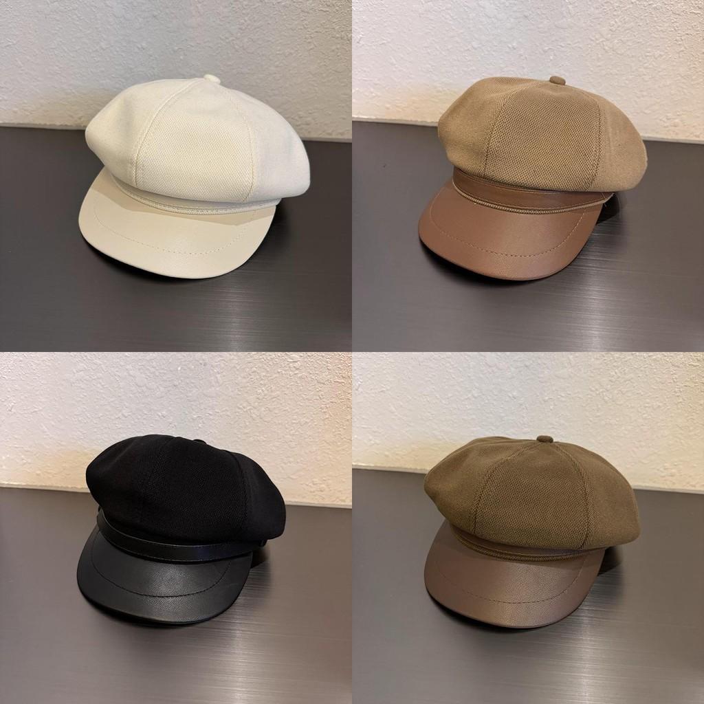 Trendy Color Solid Woolen Hats Curved Brim Autumn Winter Street Fashion Cao