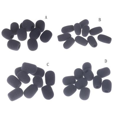 10Pcs Microphone Headset Grill Windscreen Sponge Foam Black Mic Cover