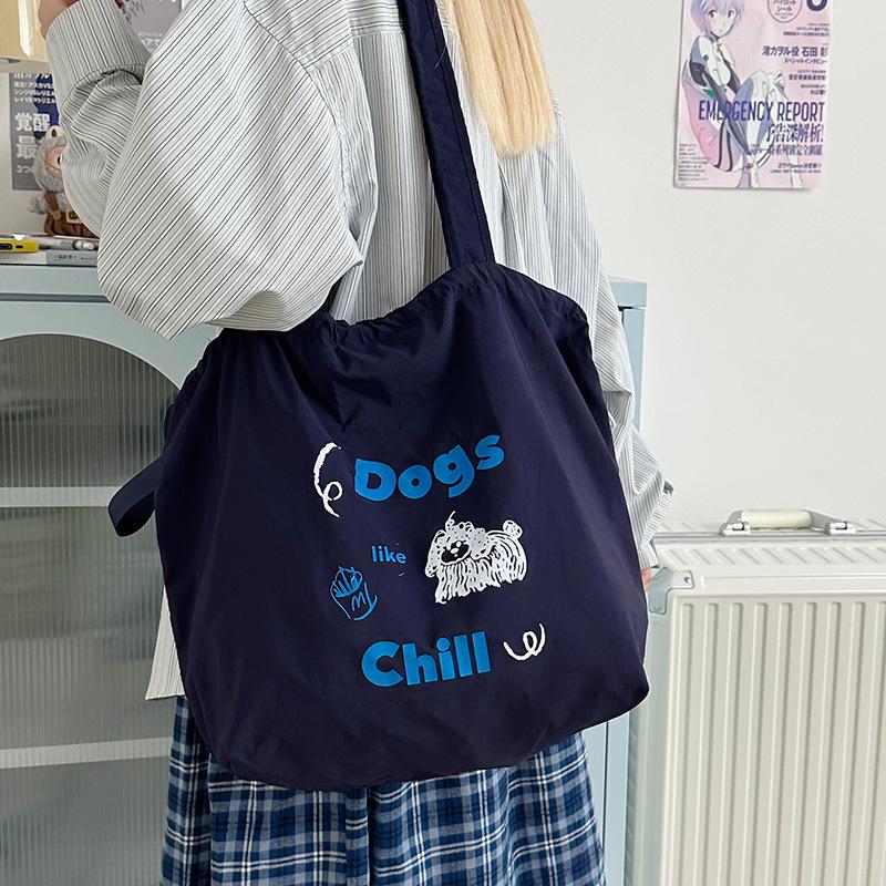 

Lazy Style Printed Canvas Bag for Women s New Style Korean Tote Bag for Students In Class Large Capacity Shopping Bag
