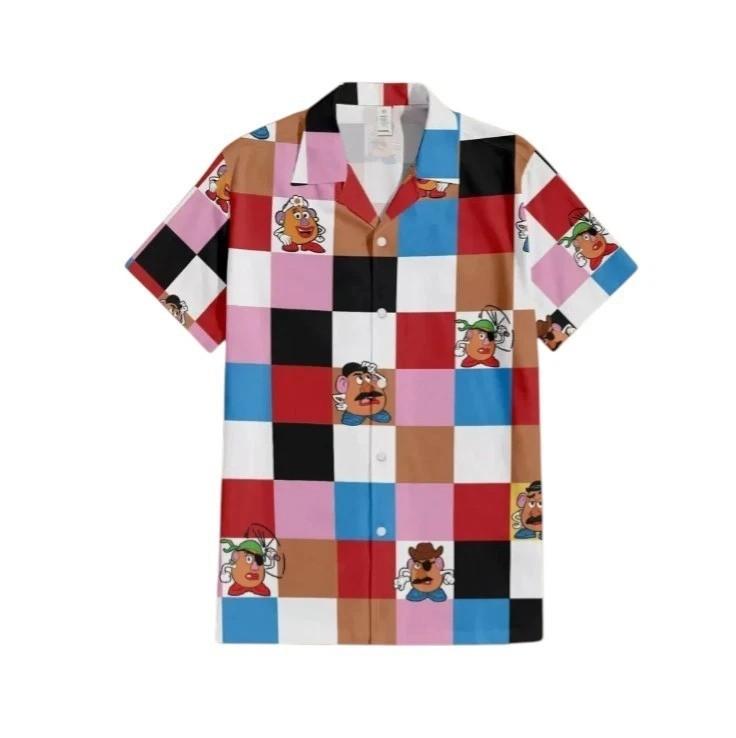 Toy Story Mr Mrs Potato Head Hawaiian Button Down Shirt Unisex Adults S-5XL Unisex T-Shirt S