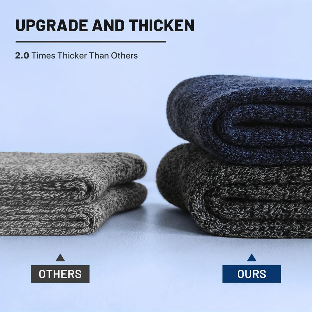 5 Paar Dicke Woll-Wintersocken für Damen - Gemütliche, Warme Sport- & Wander-Kniestrümpfe, Perfekt für Kaltes Wetter