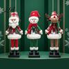 Lighted Christmas Figurines LED Figurine, Swirling Glitter Santa Claus Elk Snowman Indoor Holiday Party Decor Decoration with Music for