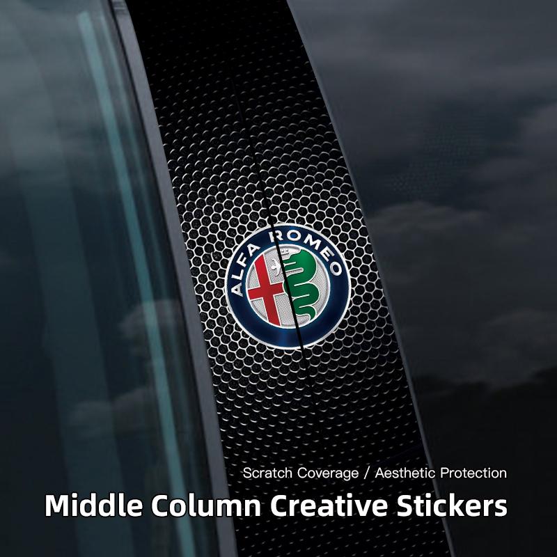 2026 Hot Alfa Romeo Car Emblem Center Pillar Sticker Auto Door Decorative Stickers For Alfa Romeo Giulietta Mito 159 Giulia Stel