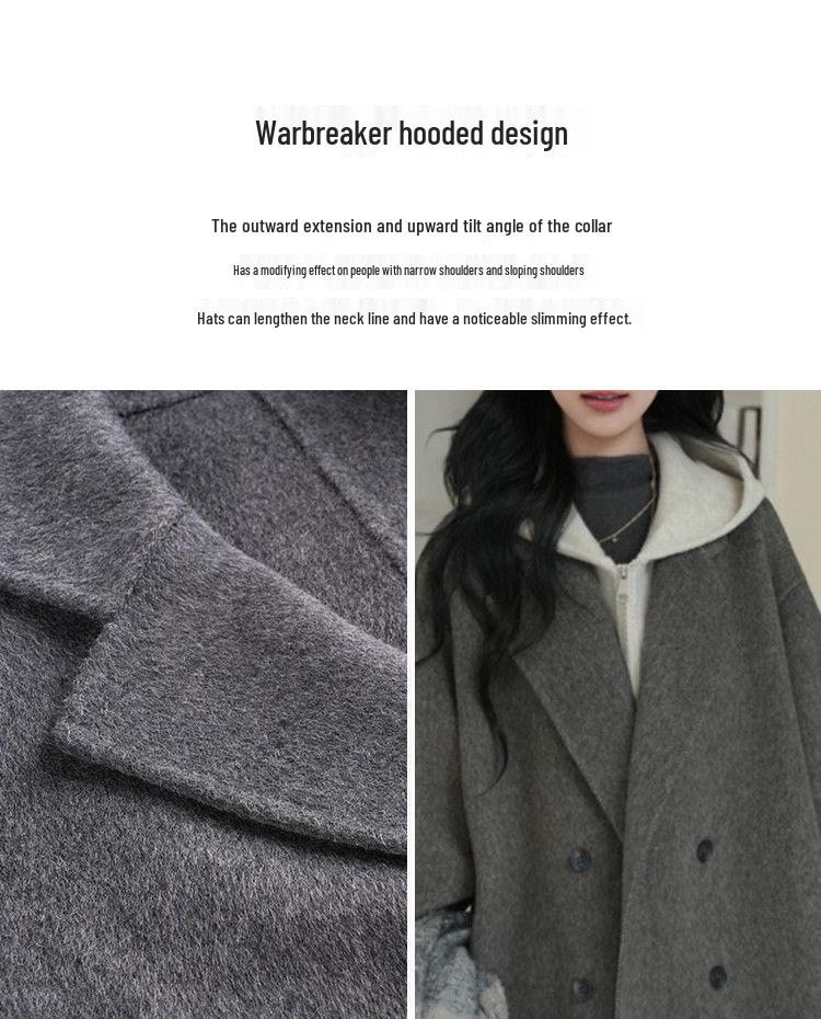 Korean-Style Double-Sided Wool Coat: Elegant, Versatile, Loose-Fitting, Long Women's Outerwear for Autumn and Winter