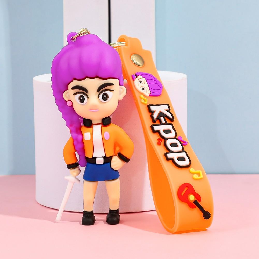 New KPOP Demon Hunters Little Tiger Keychain Pendant Cartoon Anime Monster Hunt Girl Key Ring Bag Hanging Decoration Gift