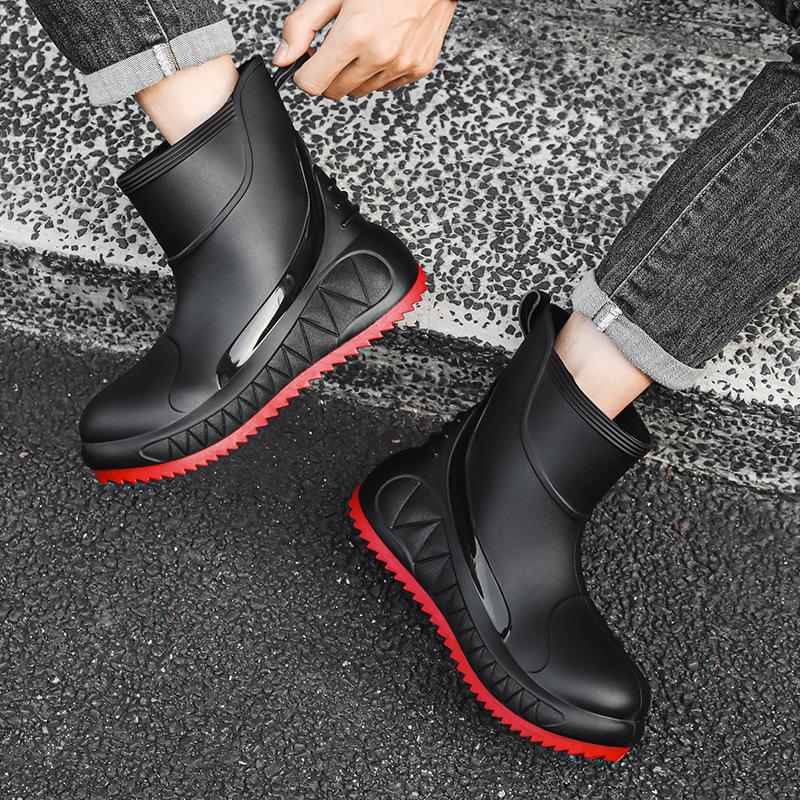 Men's Non-Slip, Wear-Resistant Rain Boots with Thick Soles for Outdoor, Fishing, and Casual Use